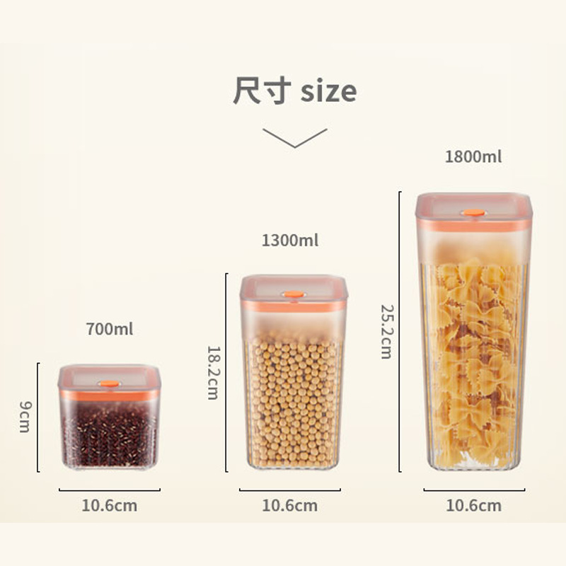 Sealed Cans Plastic Food Can Kitchen Household Cereals Moisture-Proof Storage Box Transparent Overlay Refrigerator Crisper