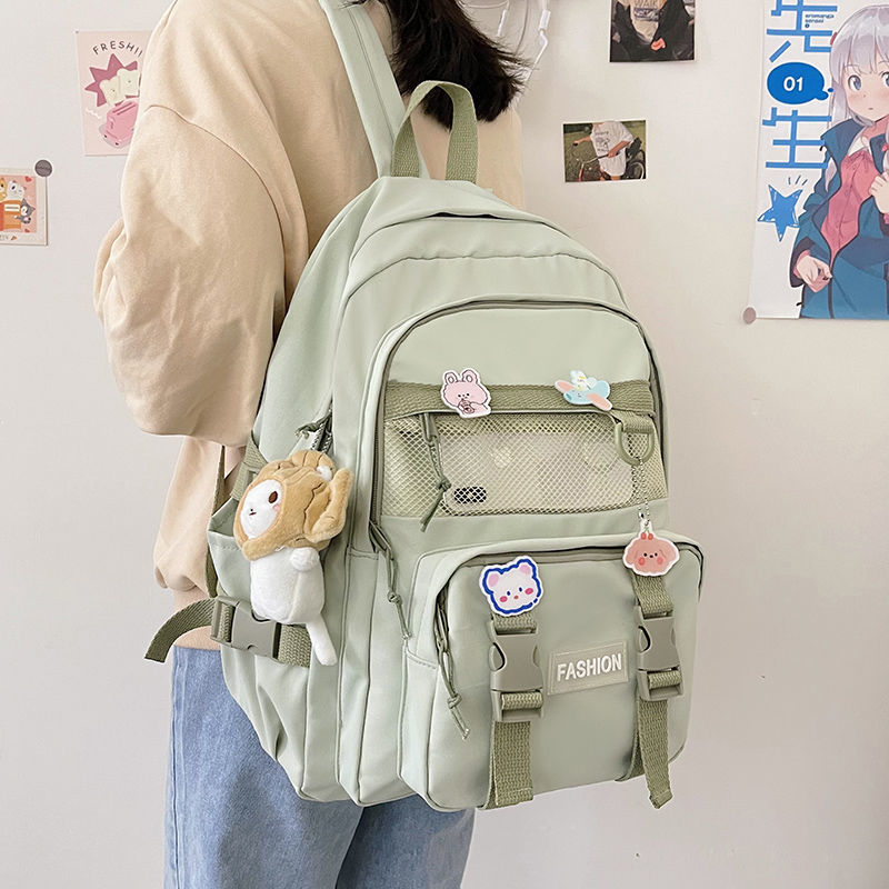 书包女大容量简约百搭背包高颜值小学初中生高中大学生校园双肩包