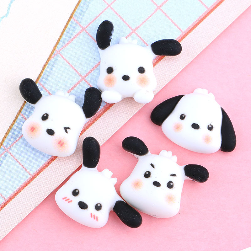 Cream Glue Epoxy DIY Phone Case Material Package Small Black Ear Dog Resin Accessories Decoration Homemade Barrettes