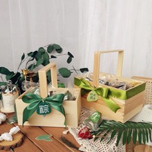 端午节伴手礼礼盒手提提篮木盒方形礼品盒子木质粽子包装盒