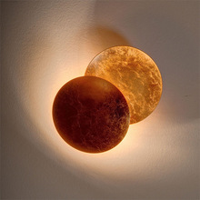 意大利设计师月亮圆形日食壁灯北欧过道楼梯卧室床头灯现代简约灯