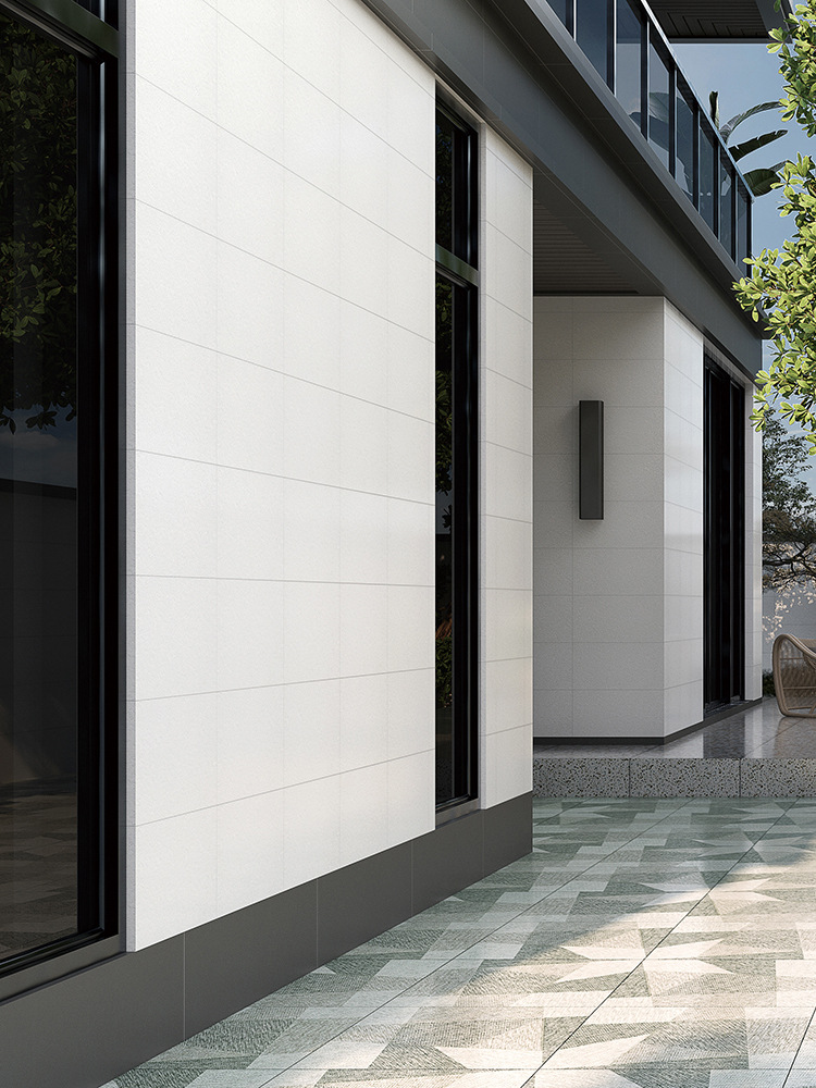 白色外墙瓷砖墙砖花园围墙院墙室外庭院别墅纯色中式哑光批发