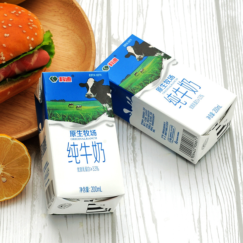 科迪四连排牛奶原生牧场早餐盒装益生菌风味酸奶学生代餐无糖纯奶