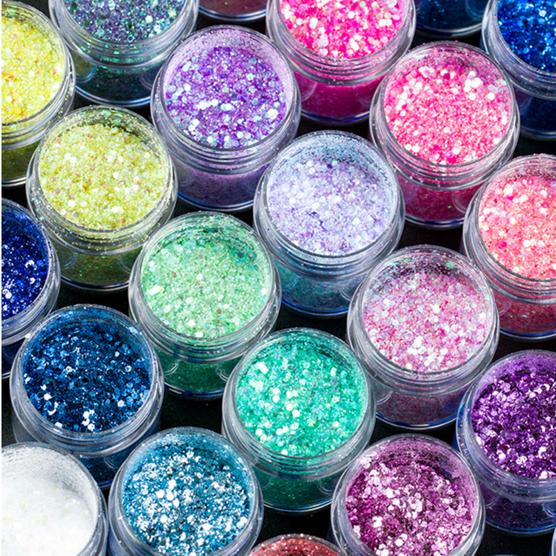 镭射工艺品闪粉diy手工滴胶美甲圣诞彩色金葱粉材料gliiter大亮片