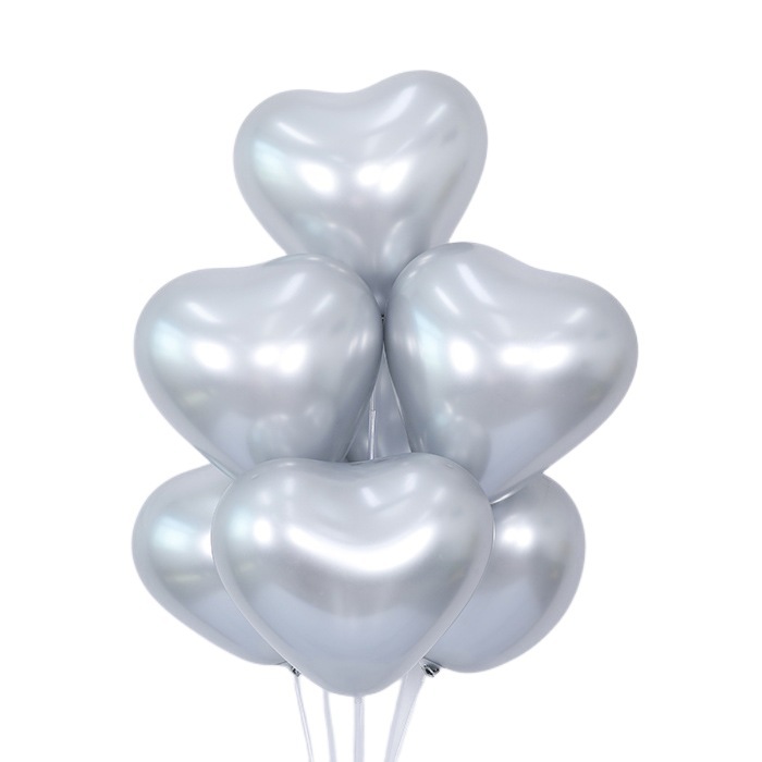 Wholesale Balloon 2.2G Thickened Metallic Heart-Shaped Balloon Chrome Love Latex Birthday Wedding Party Decoration