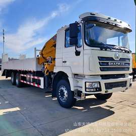 跨境供应陕汽德龙6X4爬梯 12吨折臂吊机运输工程卡车Truck crane