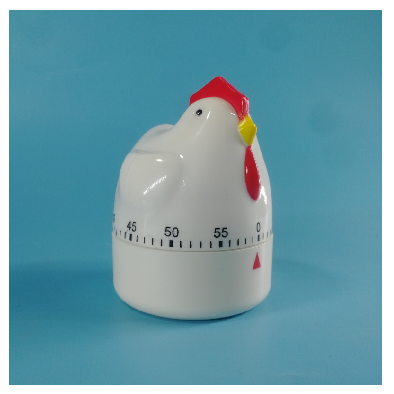 手动机械定时器母鸡卡通塑料闹钟笑脸计时器儿童学习用品厨房工具