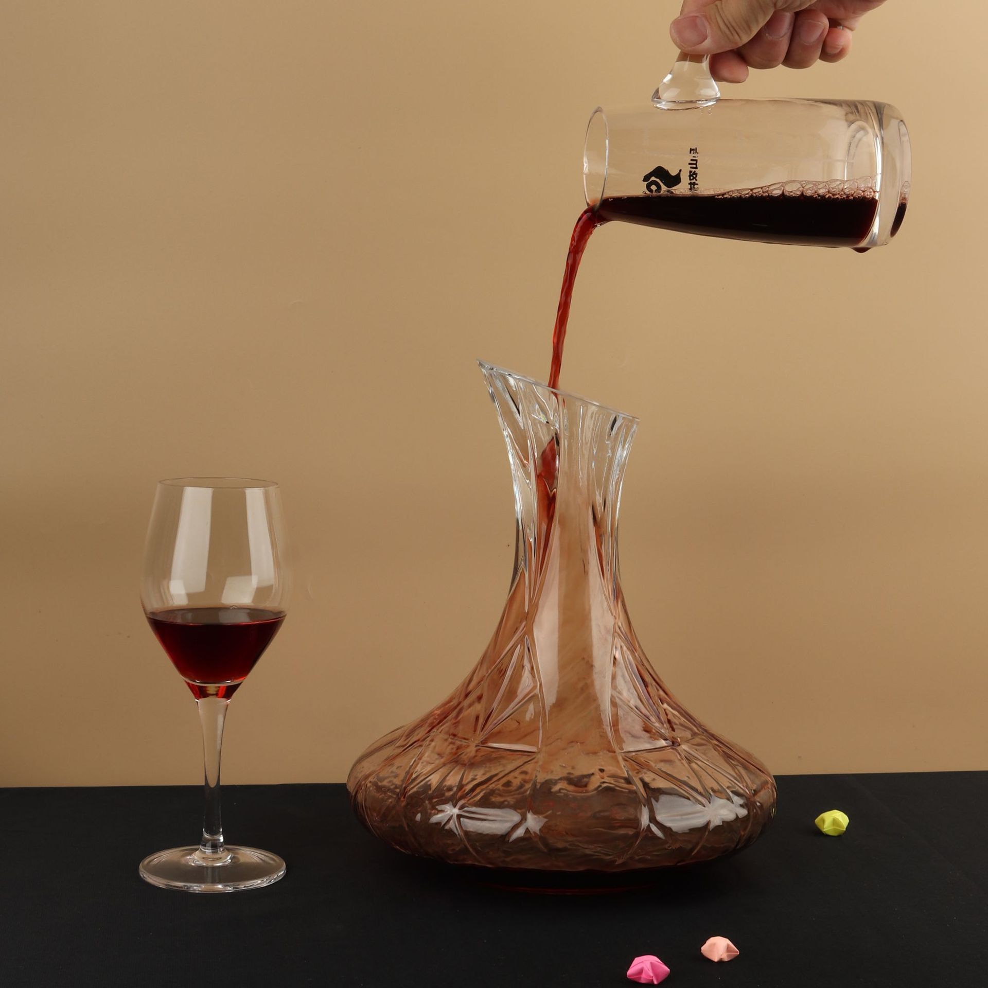 无铅手工玻璃斜口醒酒器红酒醒酒壶葡萄酒分酒器酒具套装单只包装