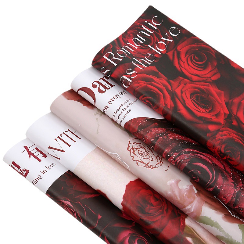 Flowers Wrapping Paper Valentine's Day Bouquet Packaging Confession Waterproof Dacal Paper Guardian Love Flowers Wrapping Paper Wholesale