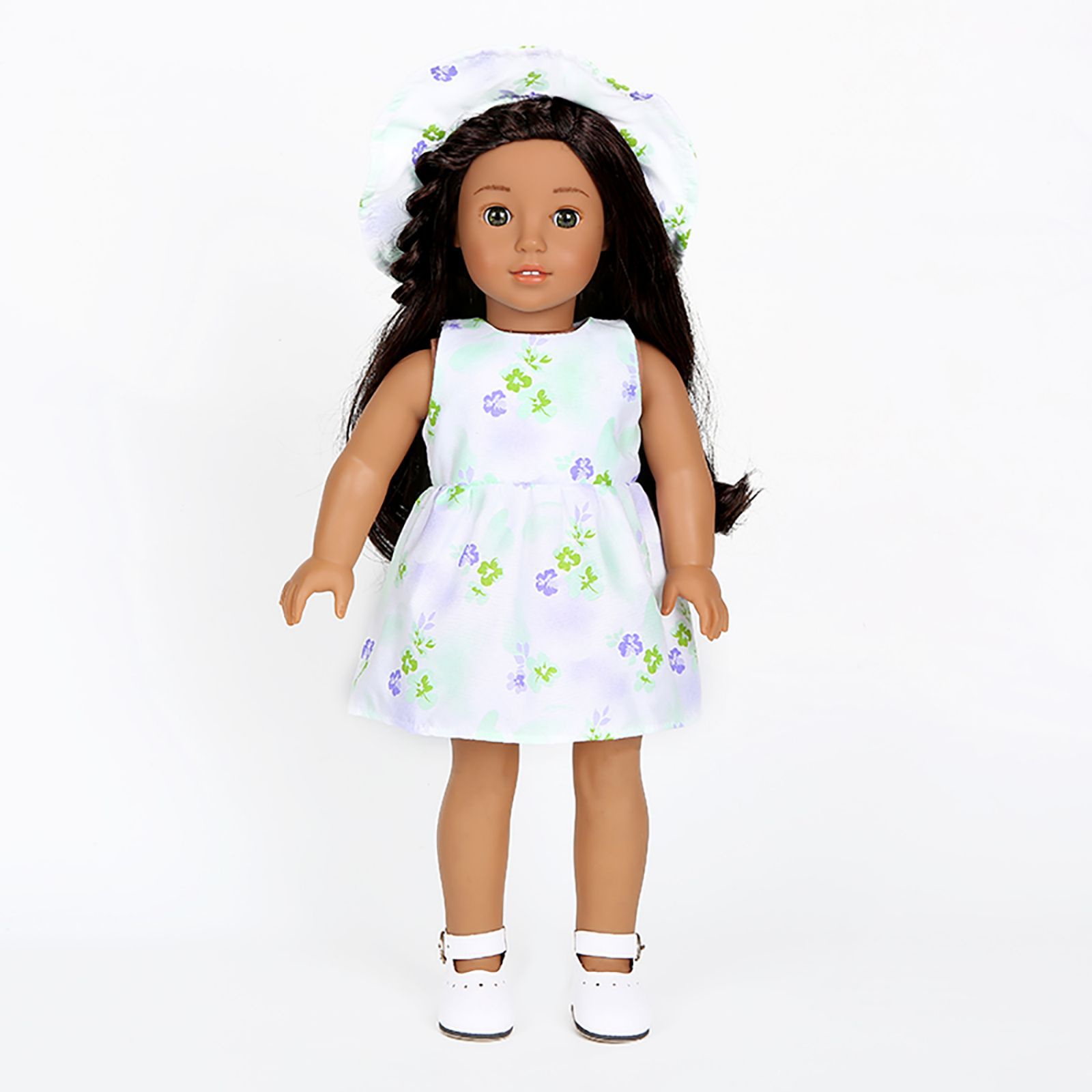 2021热销18寸美国女孩裙子儿童节女孩礼物洋娃娃小碎花裙娃娃衣服