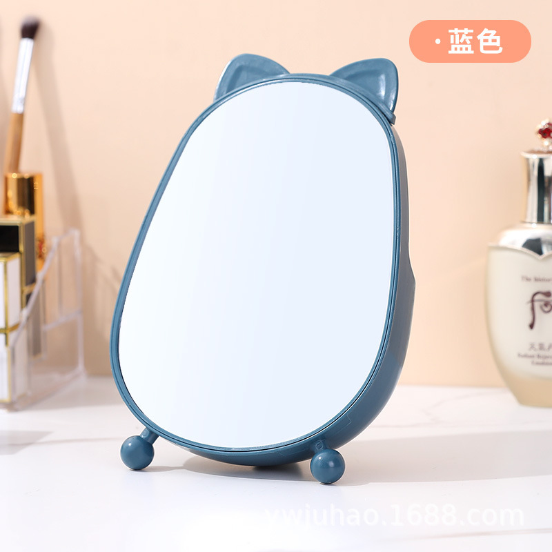 Factory Customized Storage Bear Cosmetic Mirror Household Desktop Mirror Self-Contained Comb Cute Mirror Multi-Functional Desktop Makeup Mirror