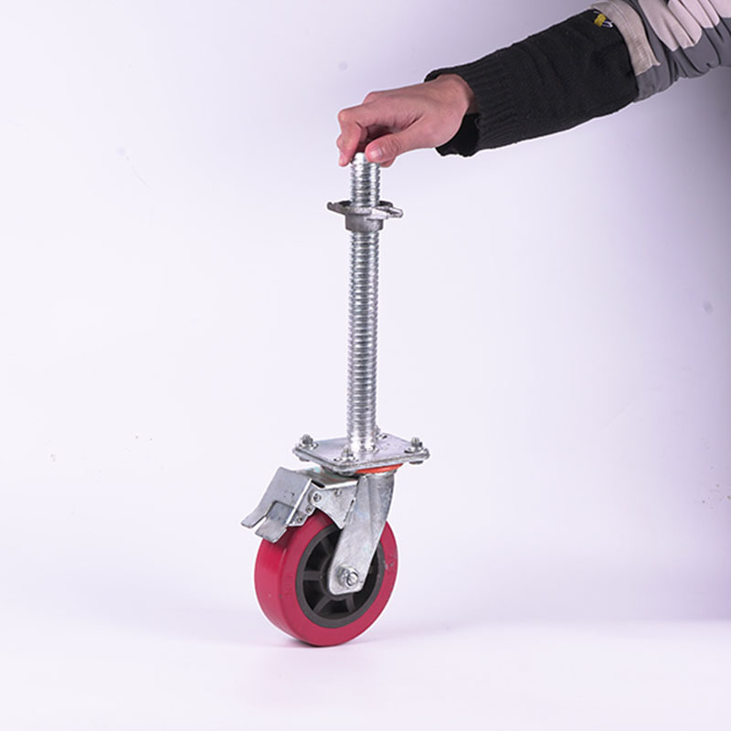 工厂定制工地脚手架轮子 尼龙滑轮移动龙门架重型6寸万向刹车脚轮