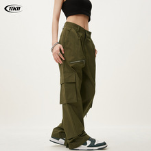 11KN高街vibe工装休闲裤男女美式oversize潮牌高级设计感直筒长裤