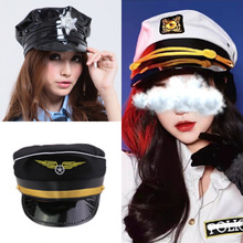 情趣内衣配饰黑色皮帽子女警帽子空姐帽子制服一件批发代发