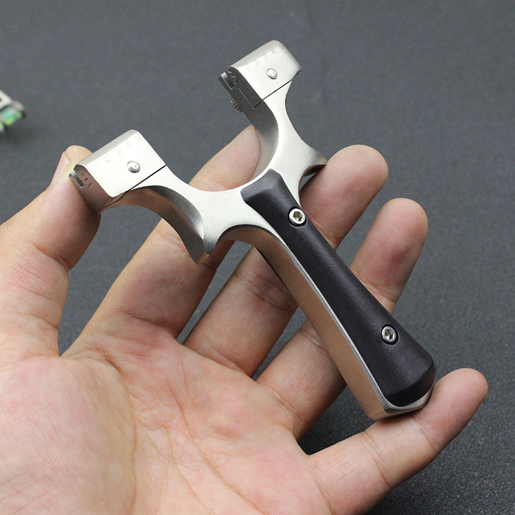 小哪吒不锈钢金属夹片扁皮筋弹弓