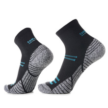 COOLMAX速干运动袜 透气趾尖保护加厚毛圈底短筒运动袜登山跑步袜