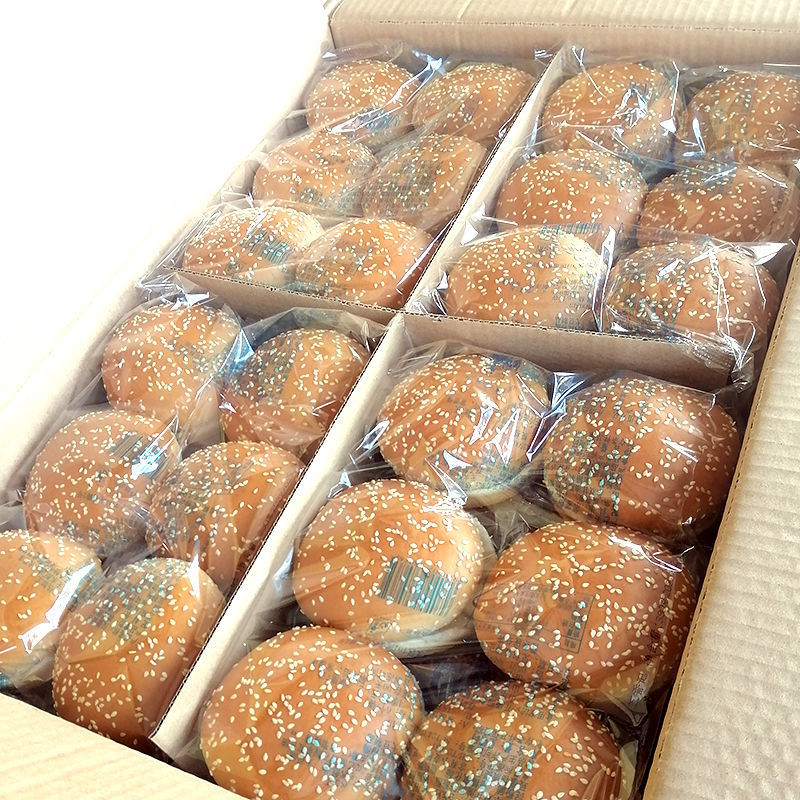汉堡胚汉堡面包144个/箱65g商用面包胚奶茶汉堡店面包胚整箱批发