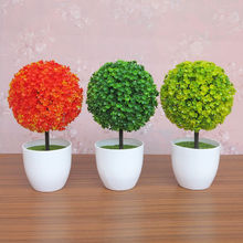 仿真植物盆栽家居装饰花草球盆景小树创意摆件桌面樱雪球塑料假花