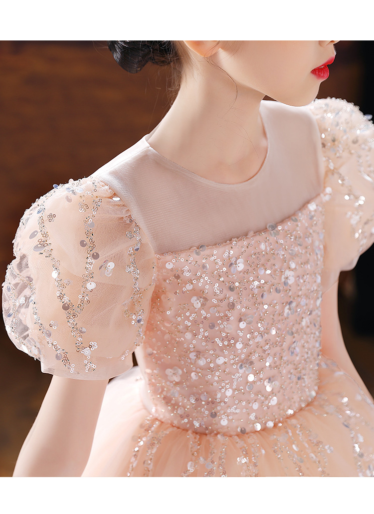 女童礼服公主裙春季小女孩主持人走秀钢琴演出服新款生日晚礼服裙