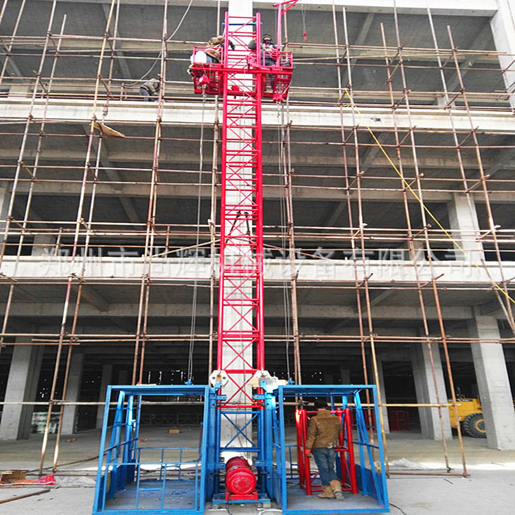 施工升降机建筑双吊笼物料提升机 楼房货梯升降机