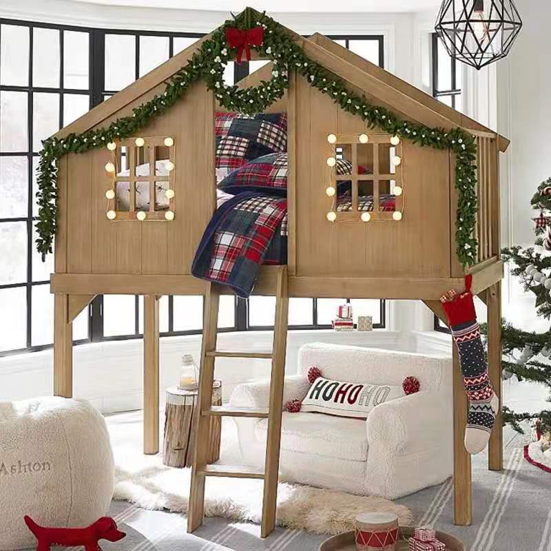 工厂直卖 实木儿童床树屋公主床创意定制男孩女孩单层床卧室家具