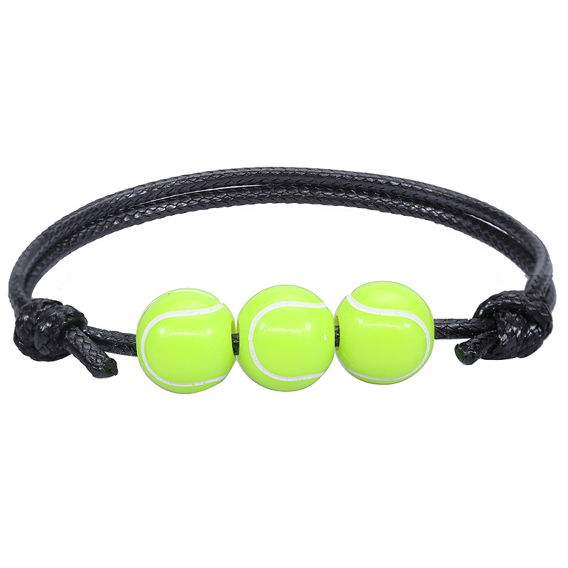 Amazon Hot Basketball Baseball Bracelet Wax Line Woven Softball Tennis Rugby Football Bracelet Sports Bracelet