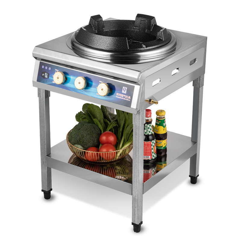 猛火灶商用大火力饭店食堂煤气灶台架子拉锅熄火双灶单眼家用