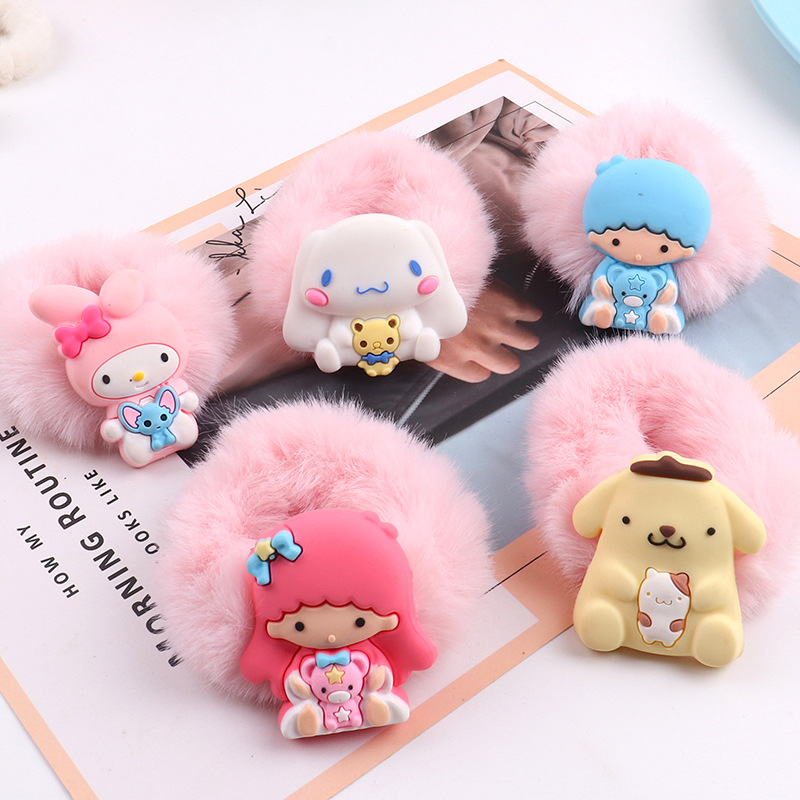 New Cute Sweet Plush Hair Band Colorful Fur Hair Rope All-Match Hair Tie Rope Rubber Band Girl Hair Accessories Wholesale