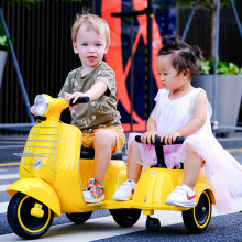 复古小木兰儿童电动摩托车遥控双驱充电挎斗侧挂双人三轮电瓶车
