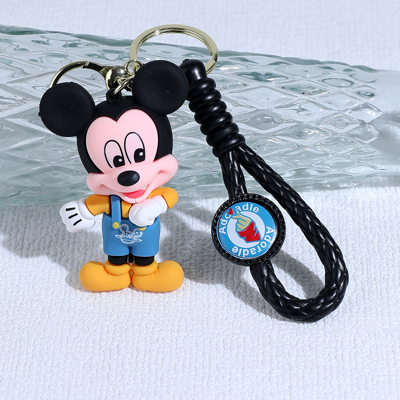 Cartoon Mickey Minnie Silicone Doll Keychain Pendant Donald Duck Daisy Doll and Bag Car Pendant Gift