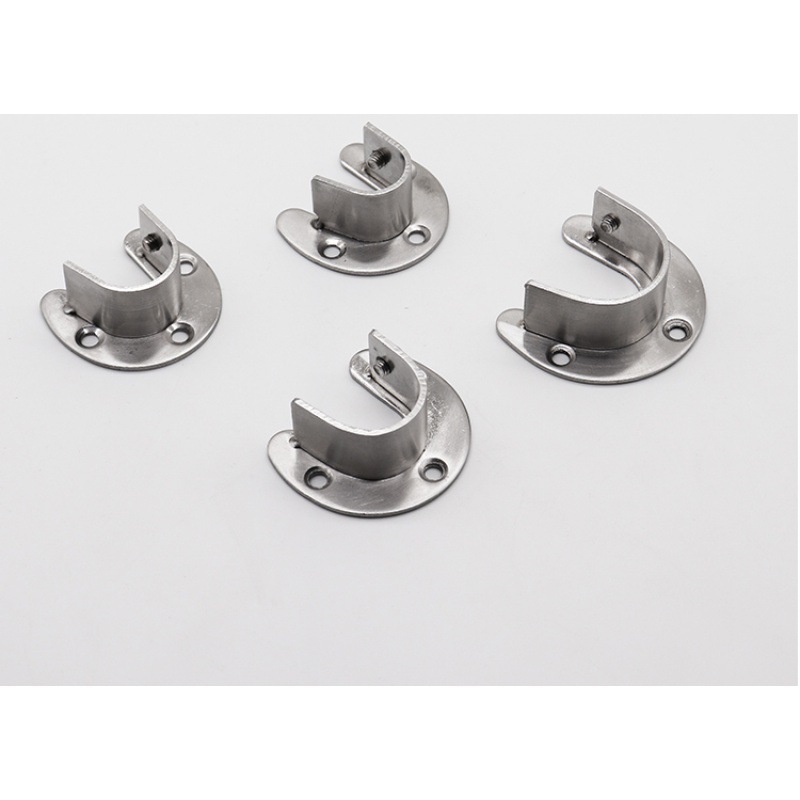 毛巾杆底座晾衣架窗帘杆底座衣柜挂衣托不锈钢法兰座固定五金配件