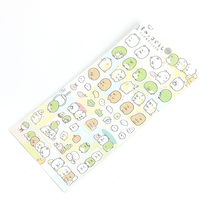 Japanese Corner Creature Journal Stickers Ins Style Cute Cartoon Phone Case Sticker Decoration Hand Ledger Sticker Wholesale