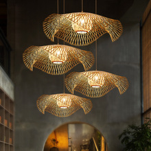 新中式吊灯客厅民宿家用禅意茶室竹编竹艺创意个性东南亚日式灯具