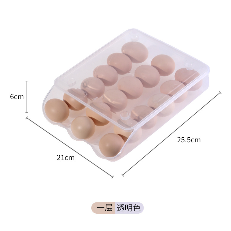 Egg Storage Box Automatic Egg Rolling Slide Design Refrigerator Storage Box Crisper Drop-Resistant Large Multi-Layer Storage Artifact