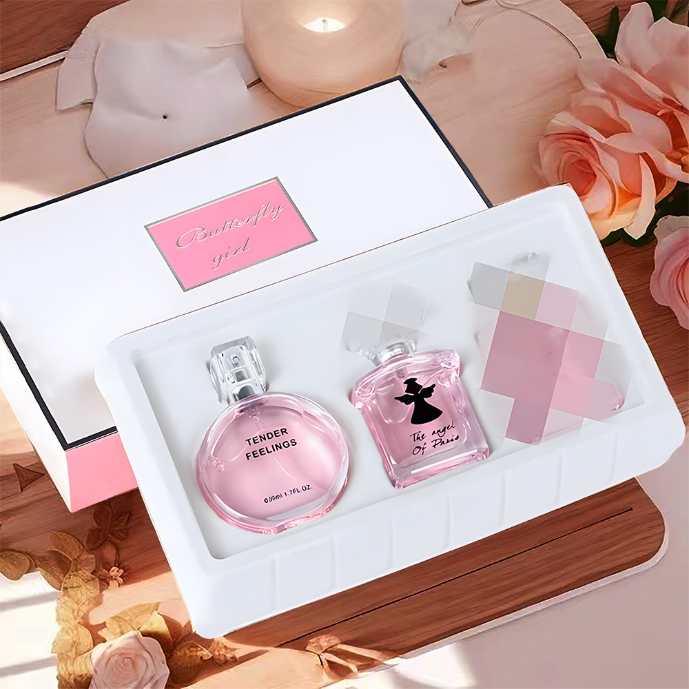 柔情粉邂逅女士香水三件套 持久清新花果香调学生小众淡香水礼物