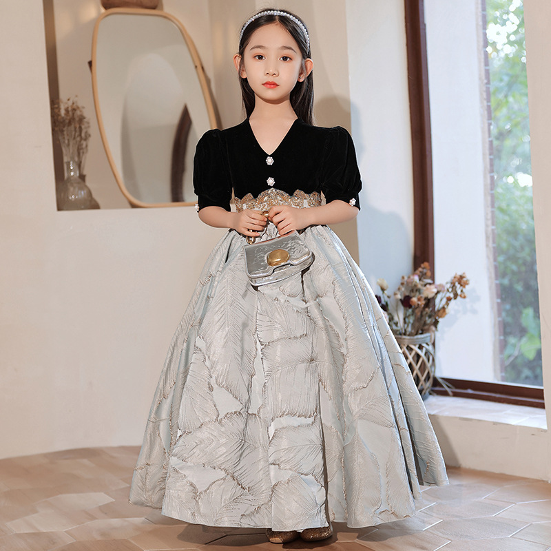 女童走秀晚礼服高端儿童生日公主裙霸气花童婚礼小女孩钢琴演出服