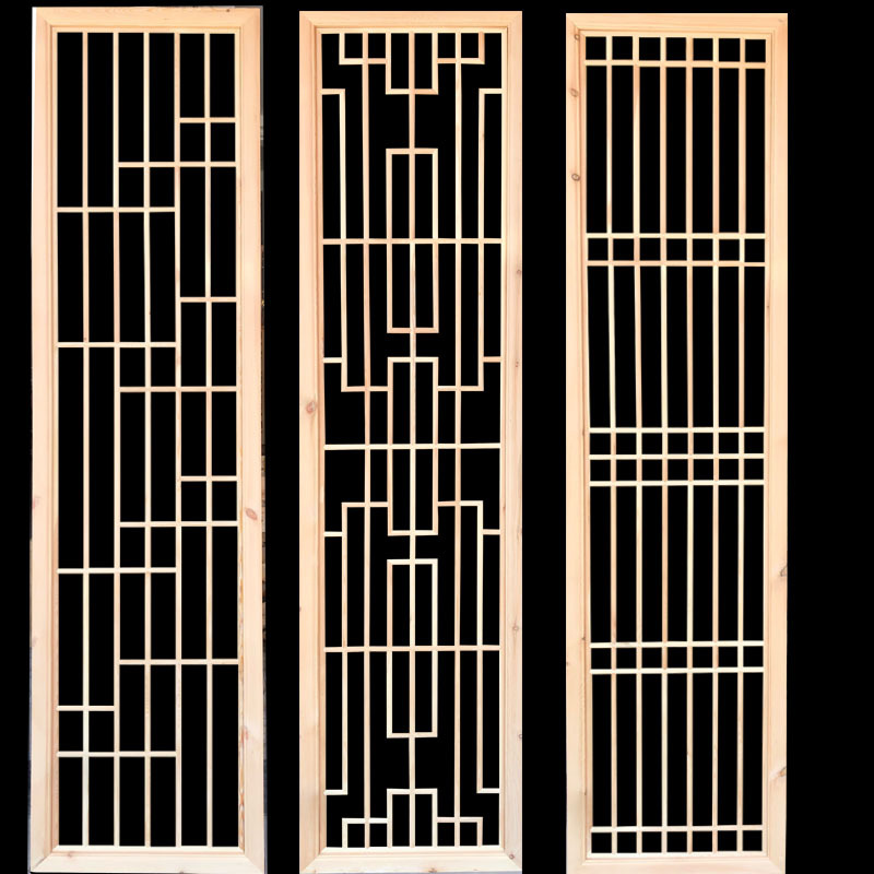 东阳木雕仿古门窗屏风新中式花格窗玄关隔断电视背景吊顶实木花格