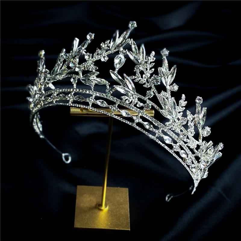 新款优雅水钻皇冠新娘发冠跟妆欧式头饰婚纱配饰结婚礼服王冠