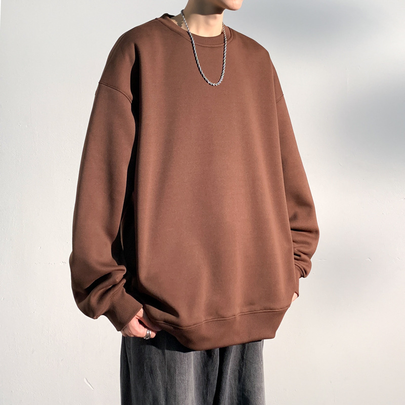 廓形帽衫落肩宽松卫衣套头基础款男女潮原创街头百搭高街美版纯色