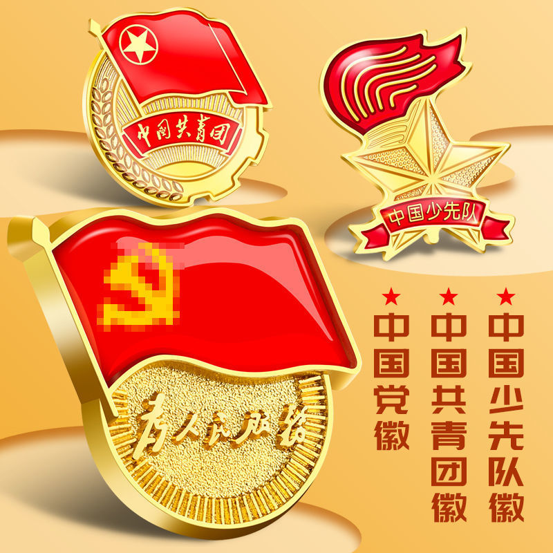 标准型党徽2020新版磁铁扣共青团团徽少先队队徽徽章党章别针胸徽