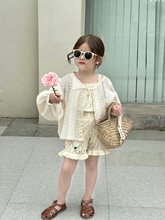 2023夏季新款童装 韩国童装 女童镂空蕾丝开衫 淑女洋气外套