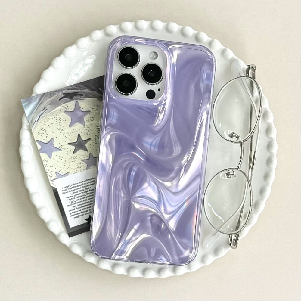 绸缎纹香芋紫苹果手机壳适用iPhone16/15PROMAX简约纯色14/13PRO
