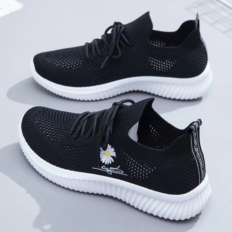 One Piece Dropshipping Flyknit Casual Shoes Fashion Sports Women's Shoes Korean Versatile Shoes Women's Cross-Border Women's Shoes Wholesale