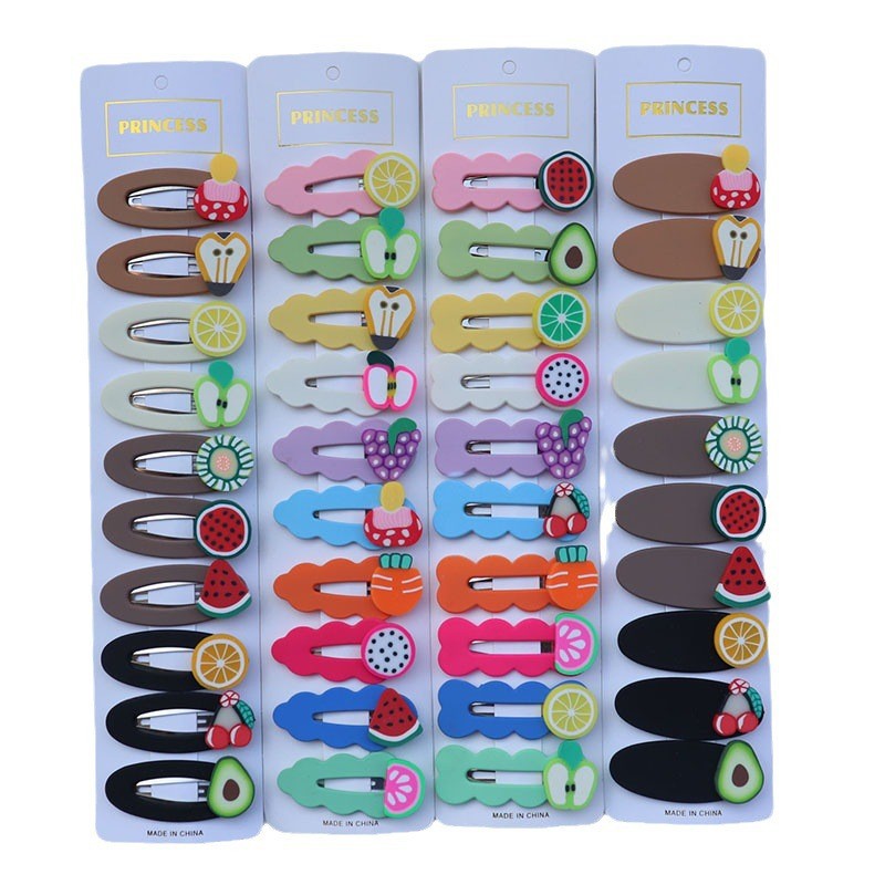 10 New Ins Sweet Fruits Bang Clip Baby Hair Clip Girls BB Clip Cute Princess Hairware