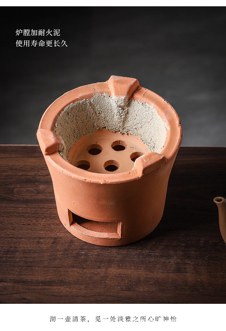 炭炉陶土老式红泥小火烧炭炉家用户外煮茶炉小型功夫煮茶器烧水壶