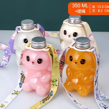 350ml食品级pet超萌小兔瓶奶茶果汁瓶杨枝甘露饮料杯-阿里巴巴