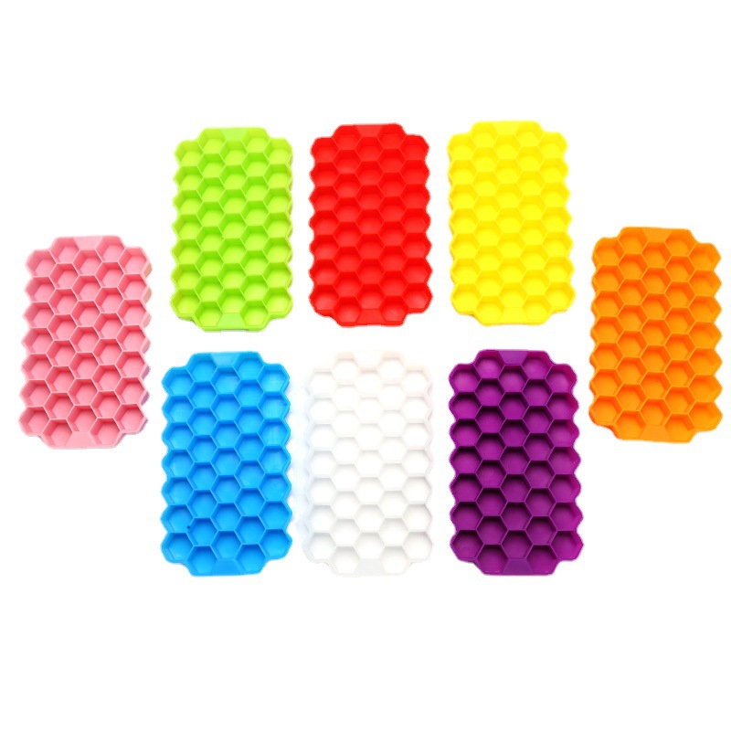 Pure Silicone Lidded Silicone Honeycomb Ice Tray 37 Grid Honeycomb Ice Cube Mold Silicone Ice Cube Ice Cream Ice Cube Box