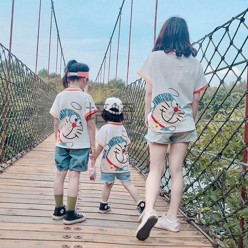 pq一家三口四口亲子装夏装母子母女装男女童宝宝短袖t恤polo衫夏