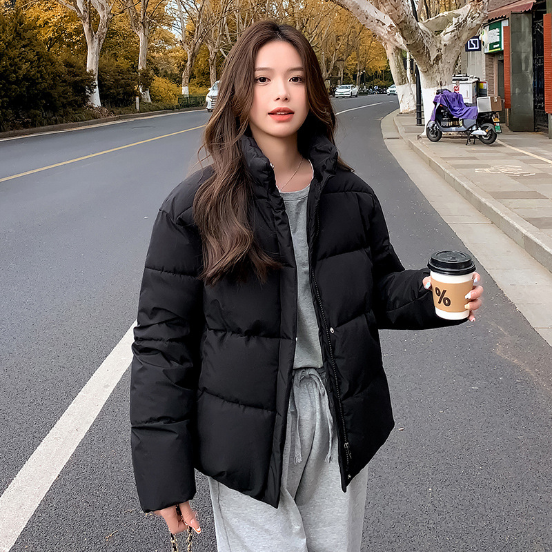 Women's Cotton-Padded Jacket 2023 Popular Cotton-Padded Jacket Women's Short Small Bread Coat Winter Thickened Stand Collar Cotton-Padded Coat Women