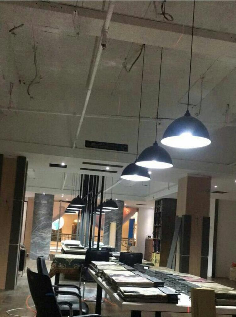 工矿灯罩led厂房车间工业风灯罩食堂大厅商场办公室黑色外壳吊灯